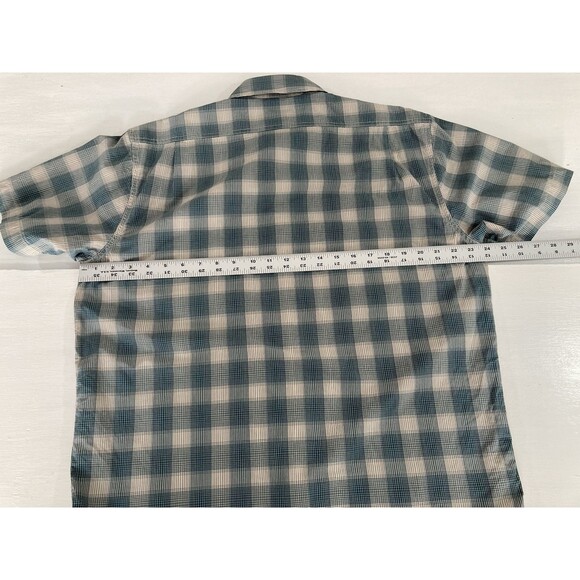 Filson Shirt Men’s M Teal Tan Feather Cloth Cotton Plaid Casual 200088229 - Picture 8 of 8